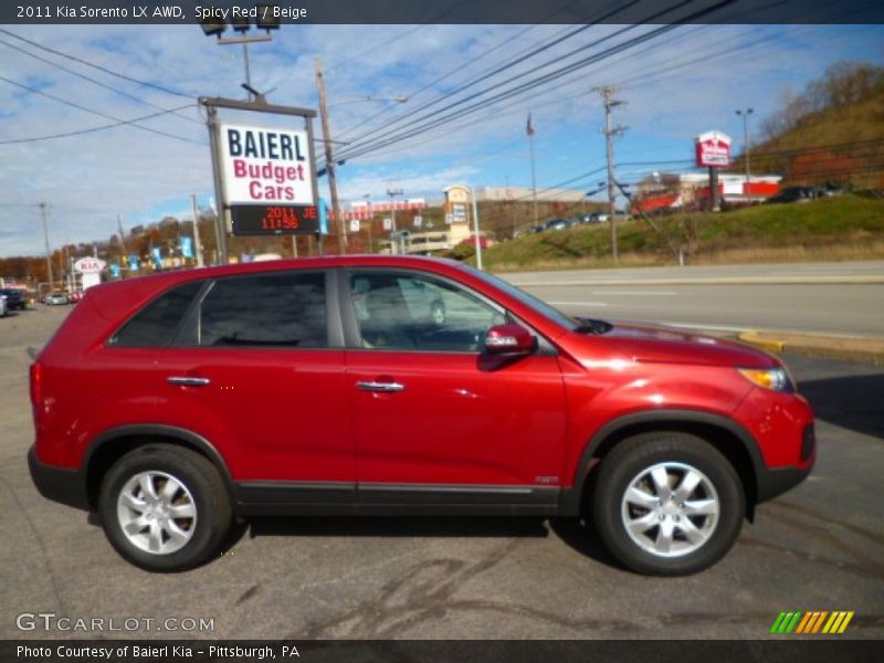 Spicy Red / Beige 2011 Kia Sorento LX AWD