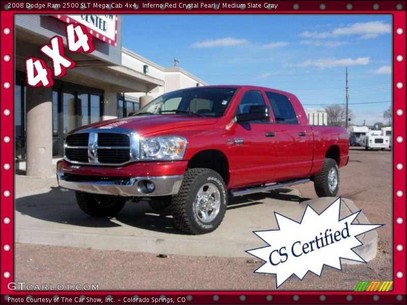 Inferno Red Crystal Pearl / Medium Slate Gray 2008 Dodge Ram 2500 SLT Mega Cab 4x4