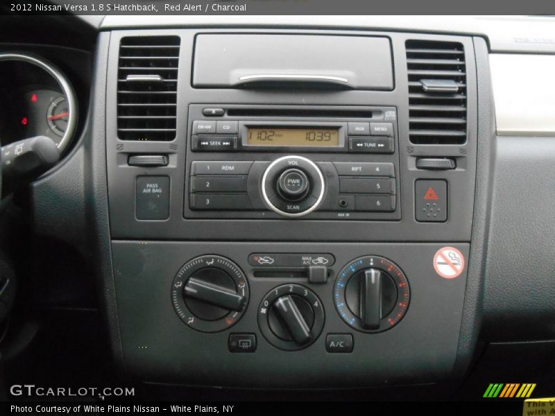 Red Alert / Charcoal 2012 Nissan Versa 1.8 S Hatchback