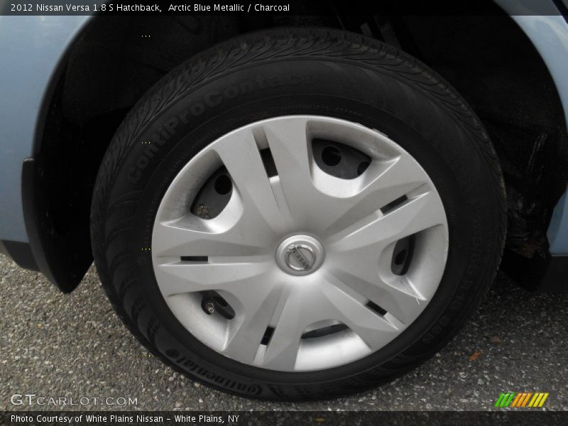 Arctic Blue Metallic / Charcoal 2012 Nissan Versa 1.8 S Hatchback