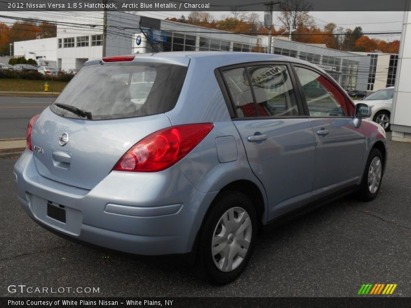 Arctic Blue Metallic / Charcoal 2012 Nissan Versa 1.8 S Hatchback
