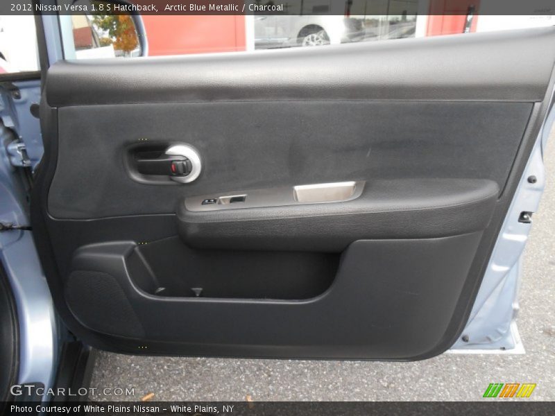 Arctic Blue Metallic / Charcoal 2012 Nissan Versa 1.8 S Hatchback