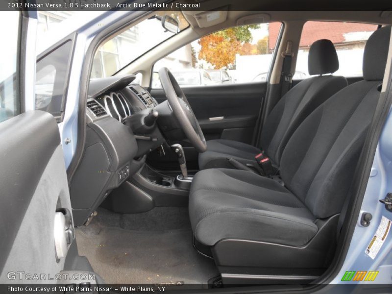 Arctic Blue Metallic / Charcoal 2012 Nissan Versa 1.8 S Hatchback