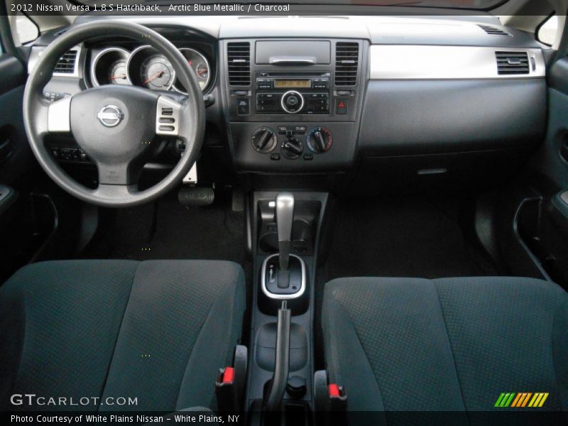 Arctic Blue Metallic / Charcoal 2012 Nissan Versa 1.8 S Hatchback