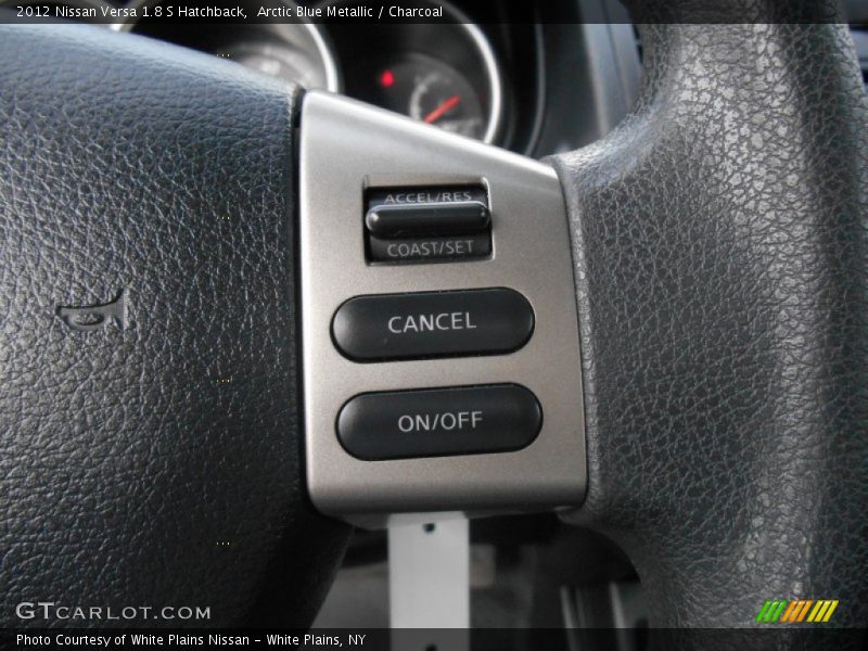 Arctic Blue Metallic / Charcoal 2012 Nissan Versa 1.8 S Hatchback