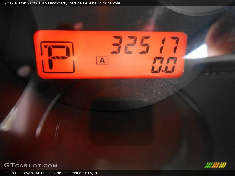 Arctic Blue Metallic / Charcoal 2012 Nissan Versa 1.8 S Hatchback