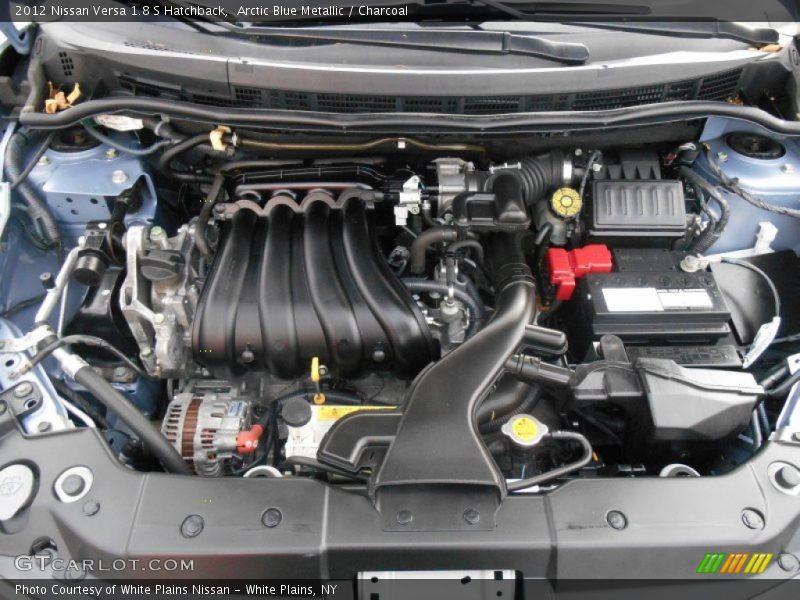 Arctic Blue Metallic / Charcoal 2012 Nissan Versa 1.8 S Hatchback