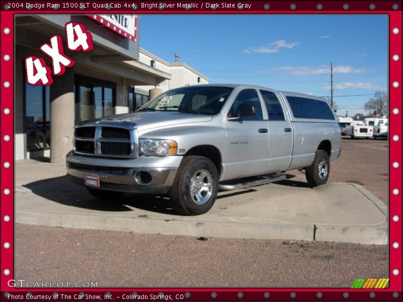 Bright Silver Metallic / Dark Slate Gray 2004 Dodge Ram 1500 SLT Quad Cab 4x4