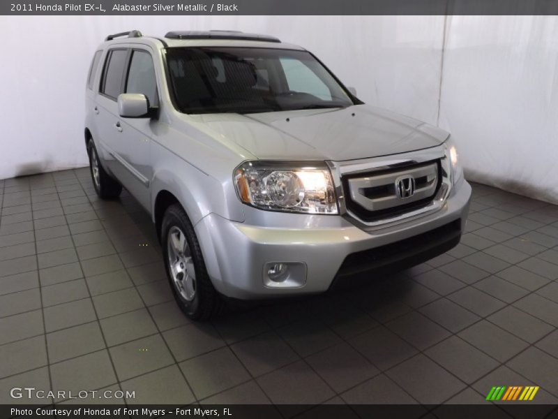 Alabaster Silver Metallic / Black 2011 Honda Pilot EX-L