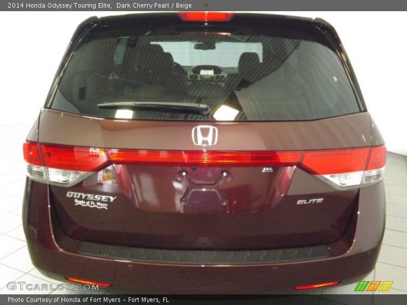 Dark Cherry Pearl / Beige 2014 Honda Odyssey Touring Elite