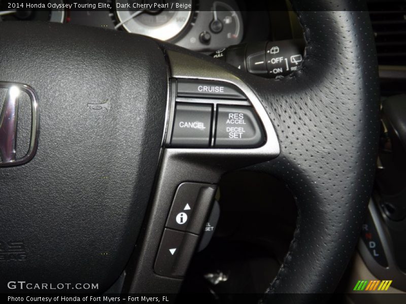Dark Cherry Pearl / Beige 2014 Honda Odyssey Touring Elite