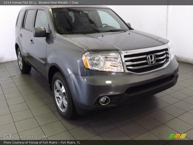 Modern Steel Metallic / Gray 2014 Honda Pilot EX-L