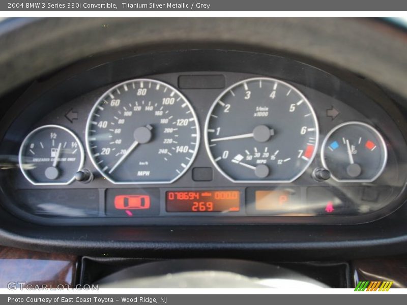 Titanium Silver Metallic / Grey 2004 BMW 3 Series 330i Convertible