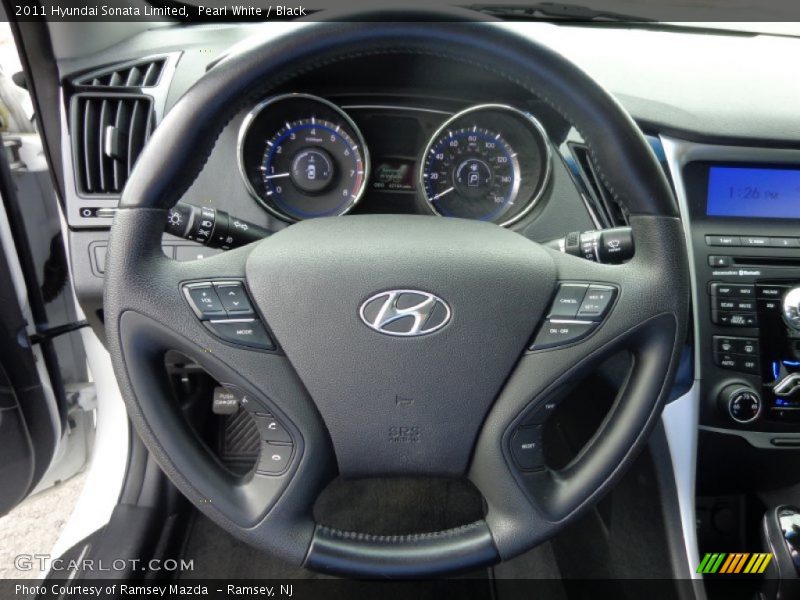 Pearl White / Black 2011 Hyundai Sonata Limited
