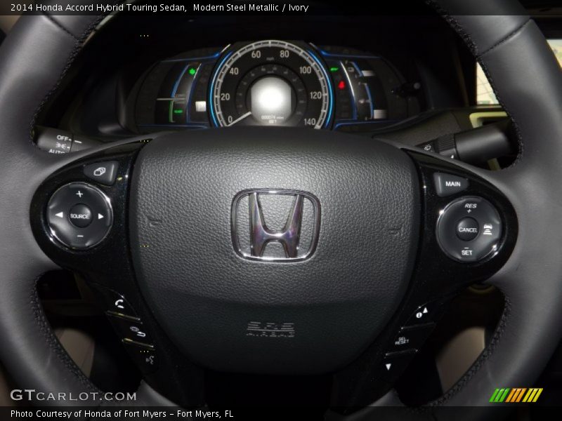 Modern Steel Metallic / Ivory 2014 Honda Accord Hybrid Touring Sedan