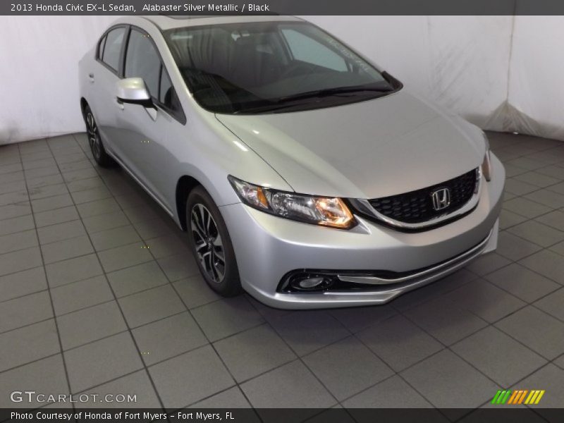 Alabaster Silver Metallic / Black 2013 Honda Civic EX-L Sedan