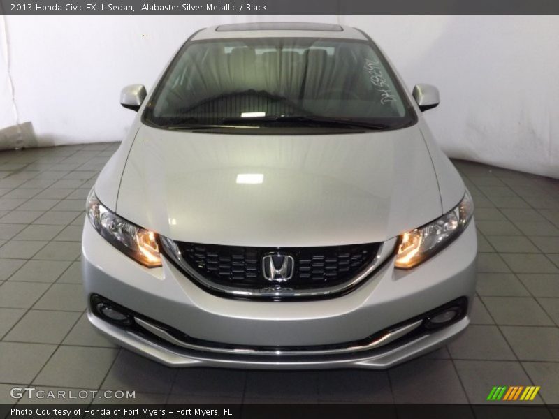Alabaster Silver Metallic / Black 2013 Honda Civic EX-L Sedan