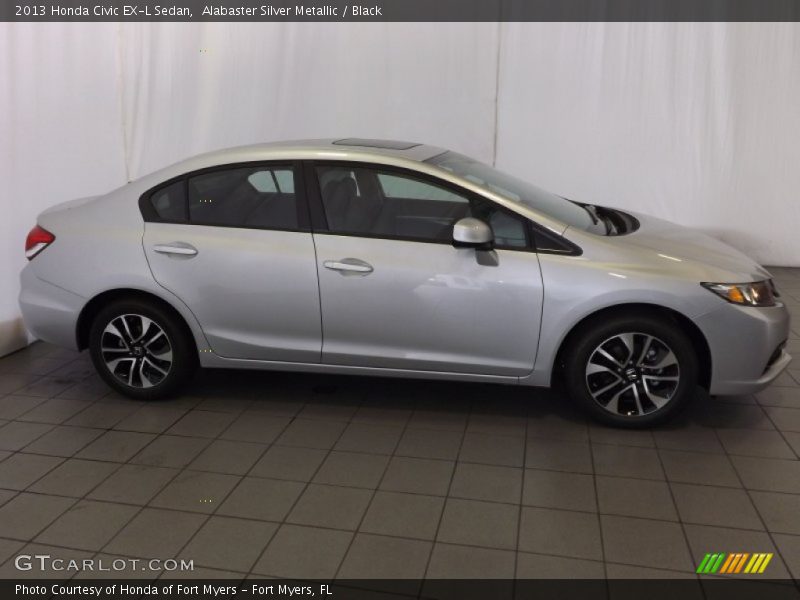 Alabaster Silver Metallic / Black 2013 Honda Civic EX-L Sedan