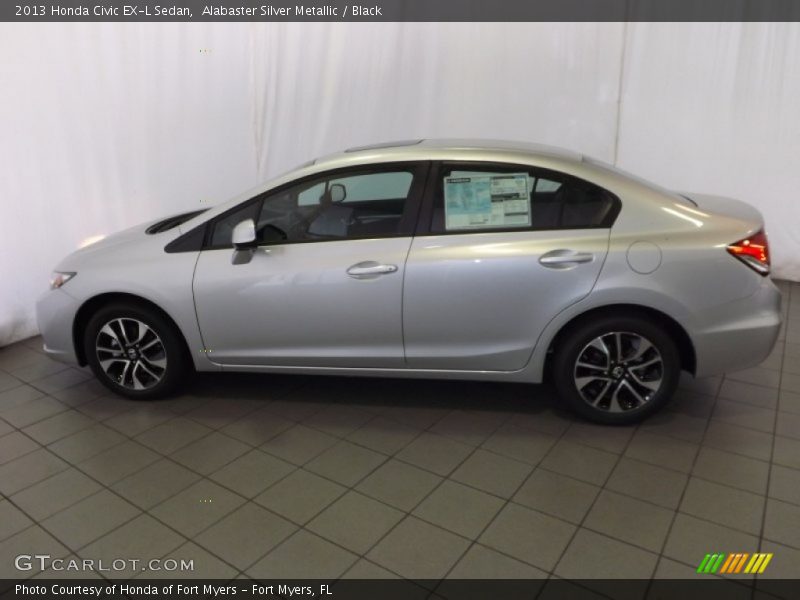 Alabaster Silver Metallic / Black 2013 Honda Civic EX-L Sedan