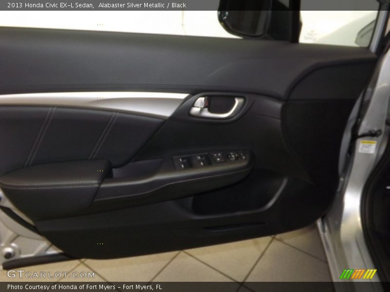 Alabaster Silver Metallic / Black 2013 Honda Civic EX-L Sedan