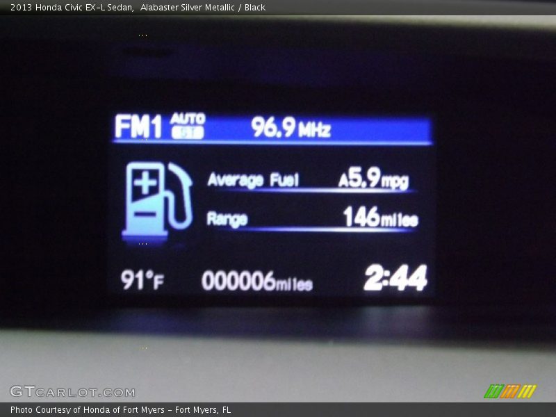 Alabaster Silver Metallic / Black 2013 Honda Civic EX-L Sedan