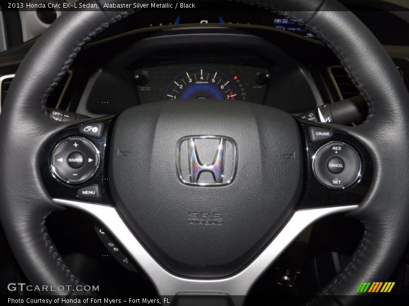Alabaster Silver Metallic / Black 2013 Honda Civic EX-L Sedan