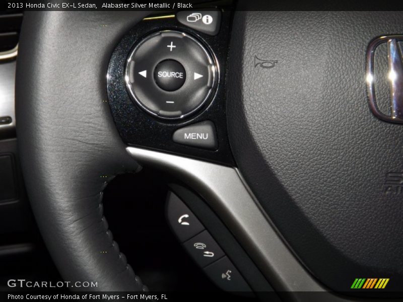 Alabaster Silver Metallic / Black 2013 Honda Civic EX-L Sedan
