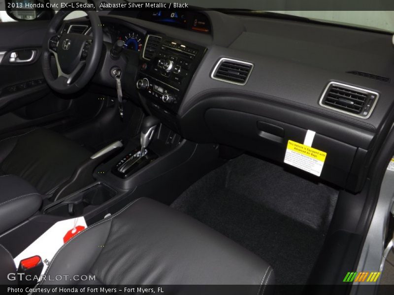 Alabaster Silver Metallic / Black 2013 Honda Civic EX-L Sedan