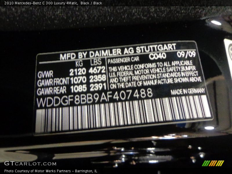 Black / Black 2010 Mercedes-Benz C 300 Luxury 4Matic