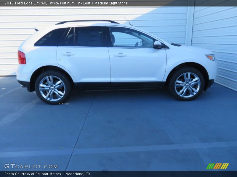 White Platinum Tri-Coat / Medium Light Stone 2013 Ford Edge Limited