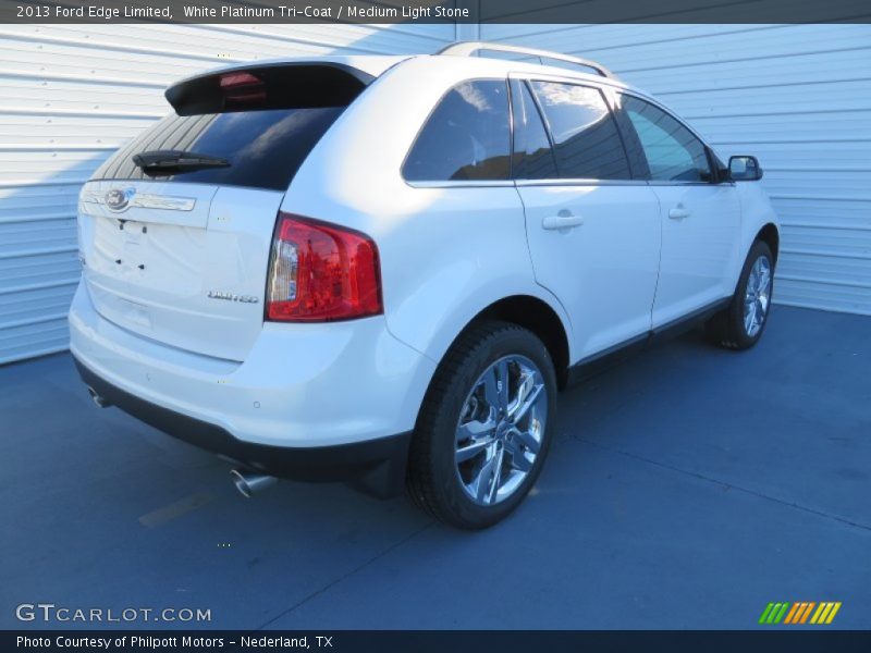 White Platinum Tri-Coat / Medium Light Stone 2013 Ford Edge Limited