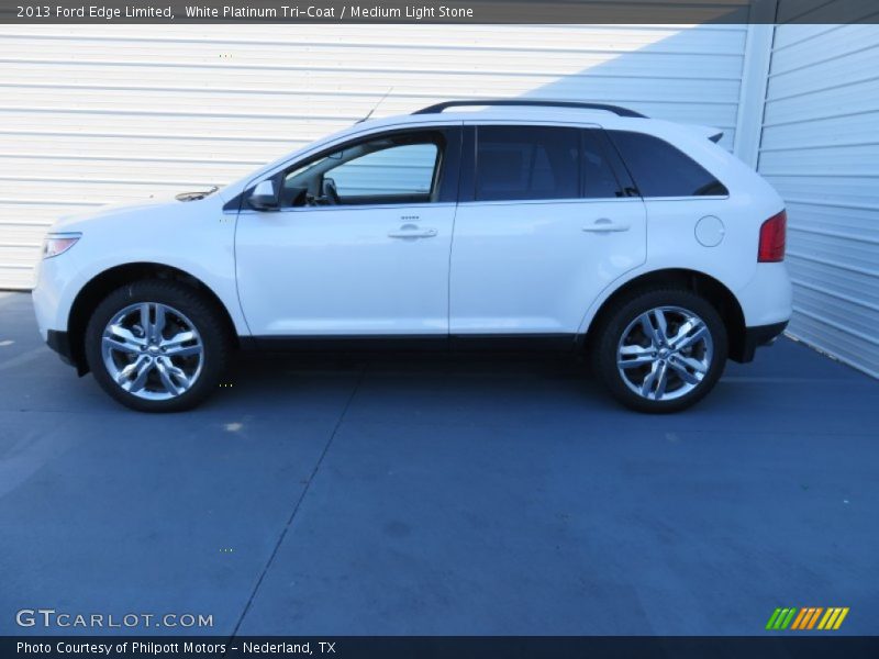 White Platinum Tri-Coat / Medium Light Stone 2013 Ford Edge Limited