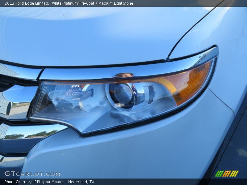 White Platinum Tri-Coat / Medium Light Stone 2013 Ford Edge Limited
