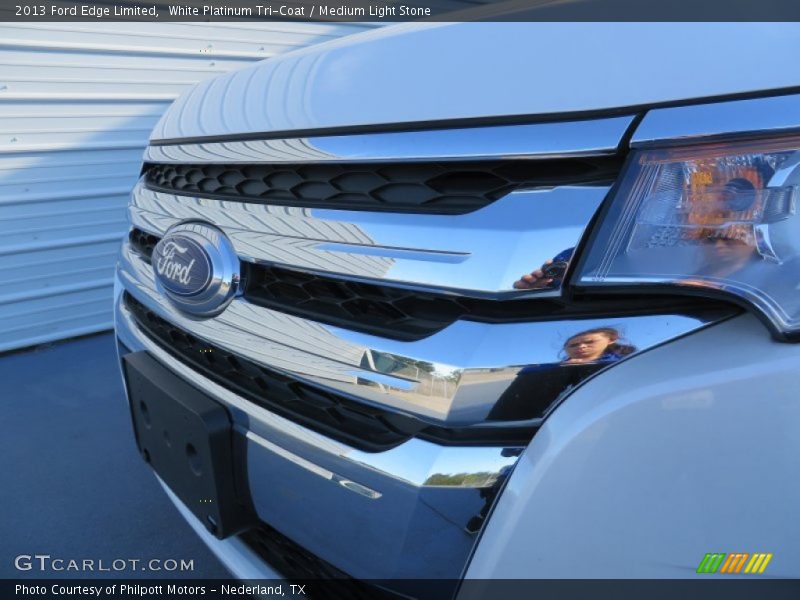 White Platinum Tri-Coat / Medium Light Stone 2013 Ford Edge Limited
