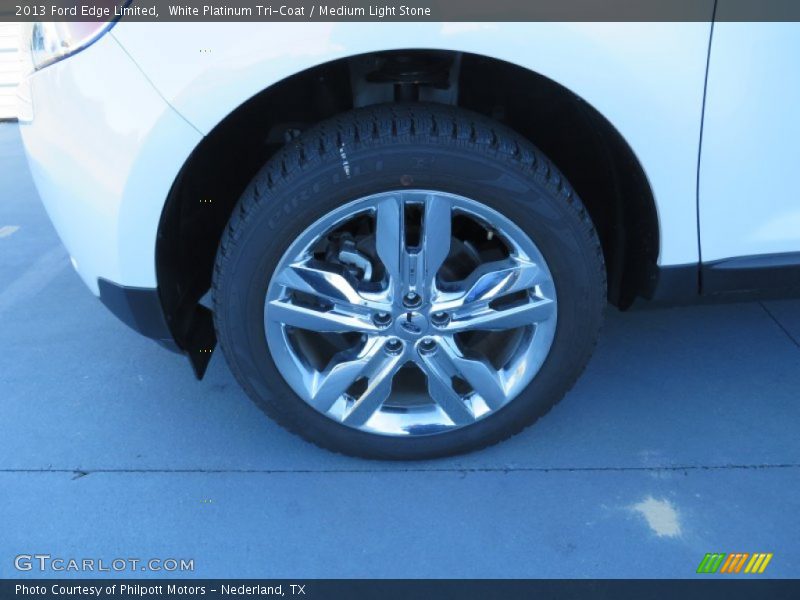 White Platinum Tri-Coat / Medium Light Stone 2013 Ford Edge Limited