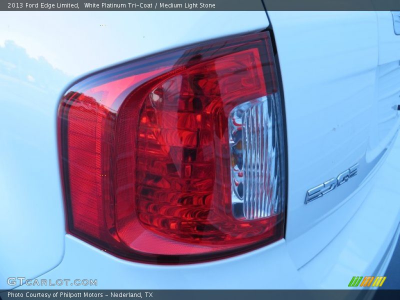White Platinum Tri-Coat / Medium Light Stone 2013 Ford Edge Limited