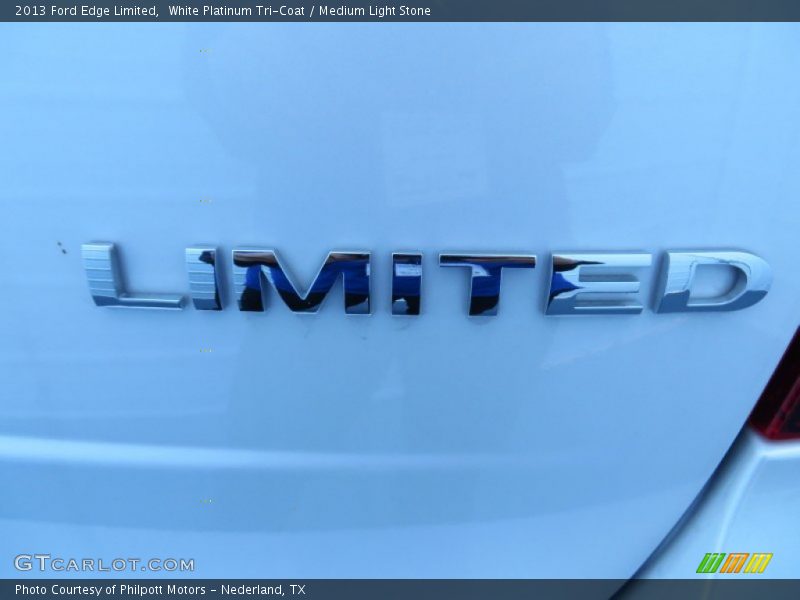 White Platinum Tri-Coat / Medium Light Stone 2013 Ford Edge Limited