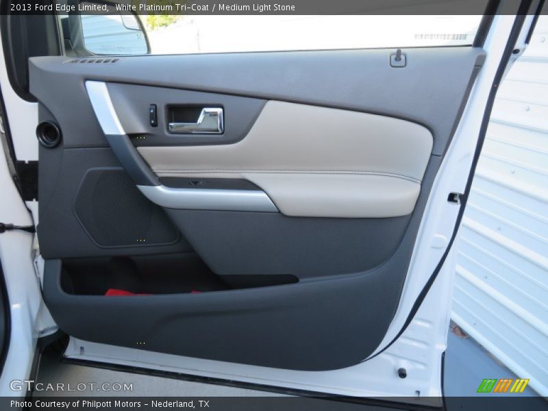 White Platinum Tri-Coat / Medium Light Stone 2013 Ford Edge Limited