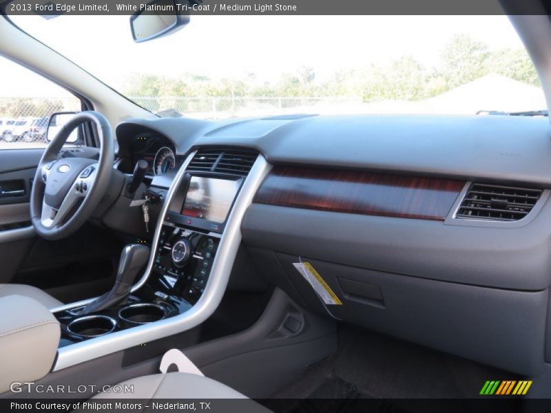 White Platinum Tri-Coat / Medium Light Stone 2013 Ford Edge Limited