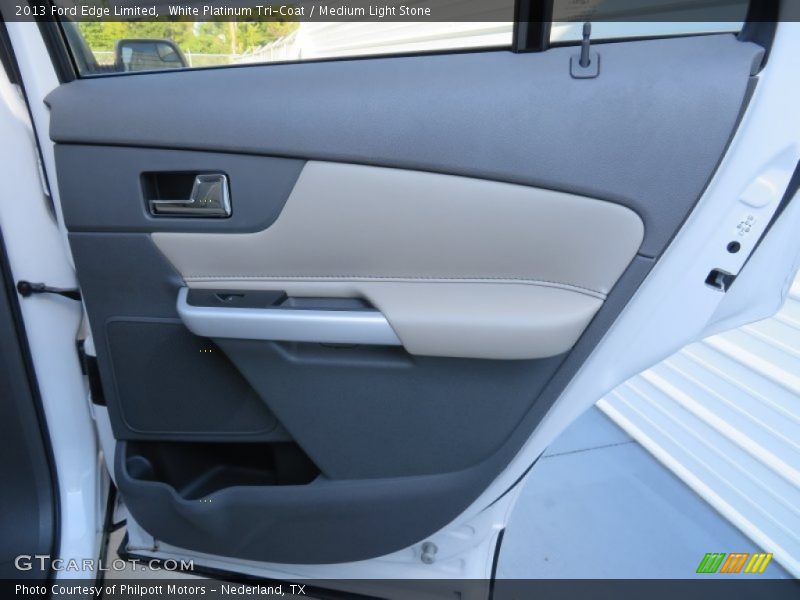 White Platinum Tri-Coat / Medium Light Stone 2013 Ford Edge Limited