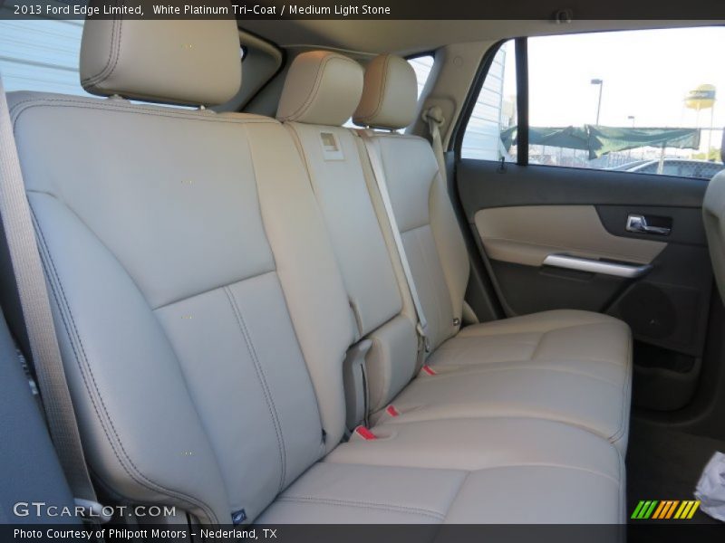 White Platinum Tri-Coat / Medium Light Stone 2013 Ford Edge Limited