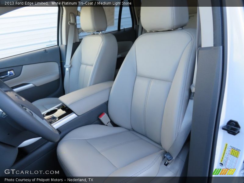 White Platinum Tri-Coat / Medium Light Stone 2013 Ford Edge Limited