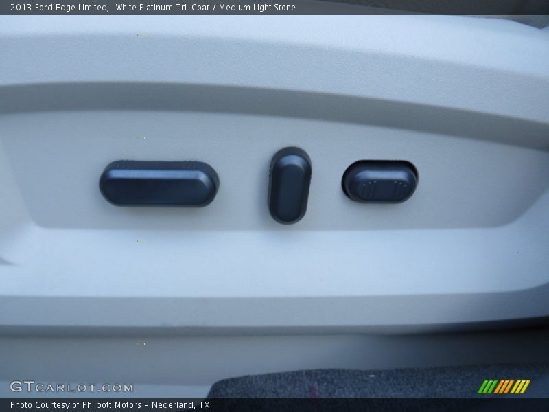 White Platinum Tri-Coat / Medium Light Stone 2013 Ford Edge Limited