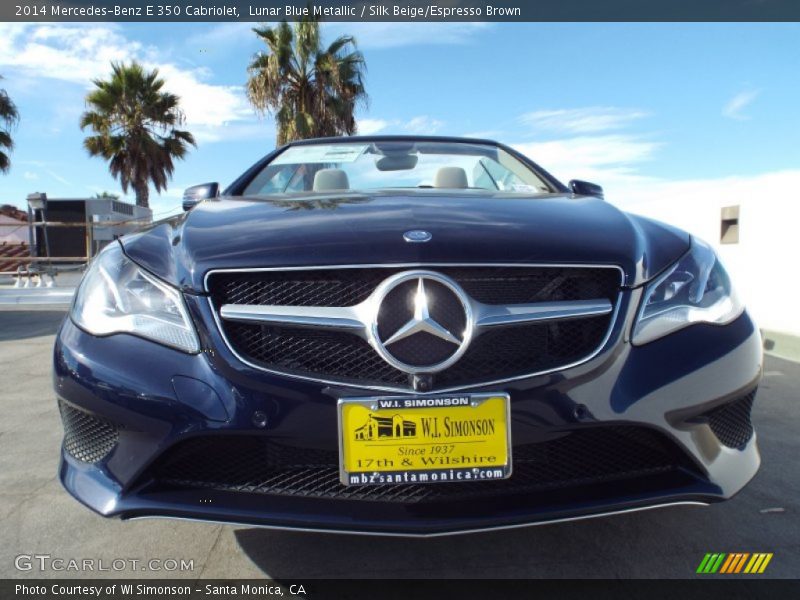 Lunar Blue Metallic / Silk Beige/Espresso Brown 2014 Mercedes-Benz E 350 Cabriolet