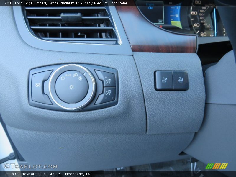White Platinum Tri-Coat / Medium Light Stone 2013 Ford Edge Limited
