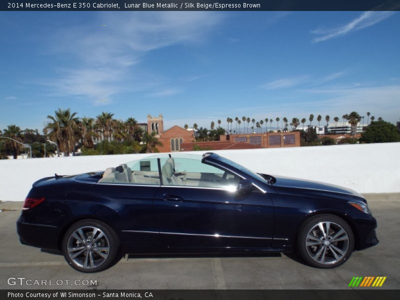 Lunar Blue Metallic / Silk Beige/Espresso Brown 2014 Mercedes-Benz E 350 Cabriolet