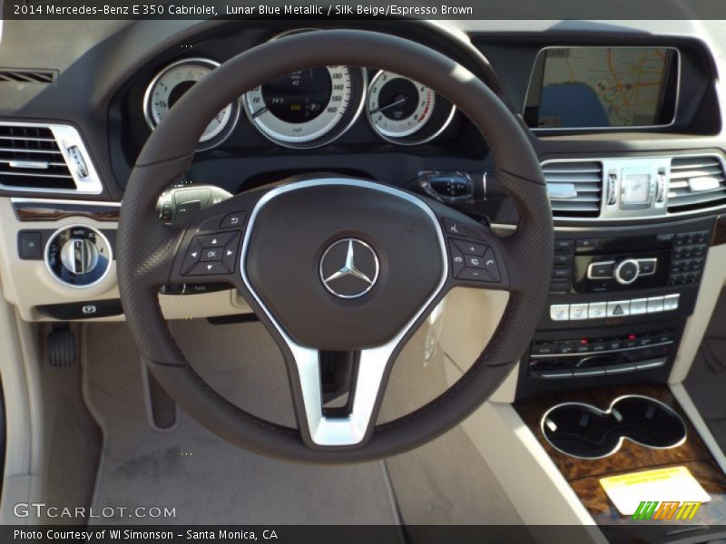 Lunar Blue Metallic / Silk Beige/Espresso Brown 2014 Mercedes-Benz E 350 Cabriolet