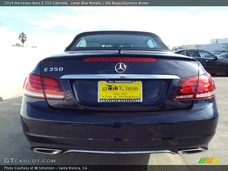 Lunar Blue Metallic / Silk Beige/Espresso Brown 2014 Mercedes-Benz E 350 Cabriolet
