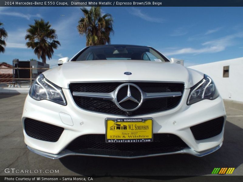 Diamond White Metallic / Espresso Brown/Silk Beige 2014 Mercedes-Benz E 550 Coupe