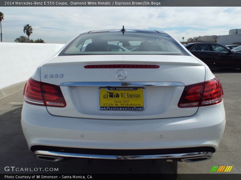 Diamond White Metallic / Espresso Brown/Silk Beige 2014 Mercedes-Benz E 550 Coupe